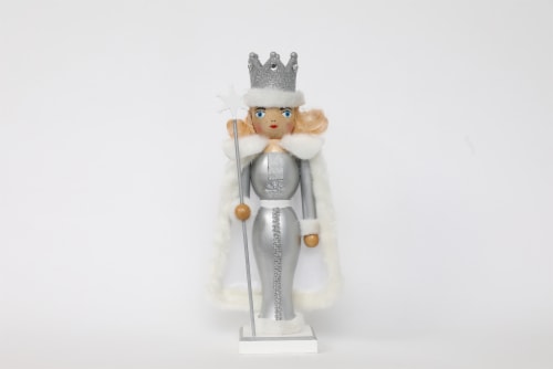Holiday Home 14in Silver/White Christmas Queen Nutcracker Perspective: front