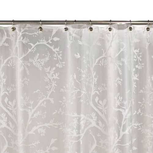 Everyday Living Langley Floral Shower Curtain - White Perspective: front