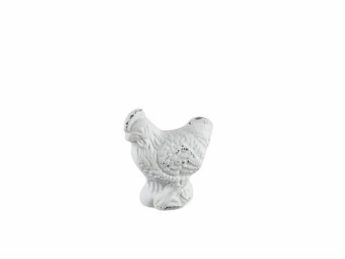 HD Designs 4.2 in Cast Iron Rooster Figure - White Perspective: front