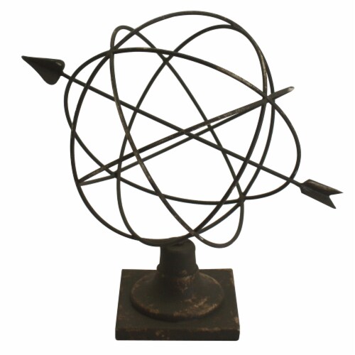 HD Designs Iron Globe Sculpture - Brown Perspective: front