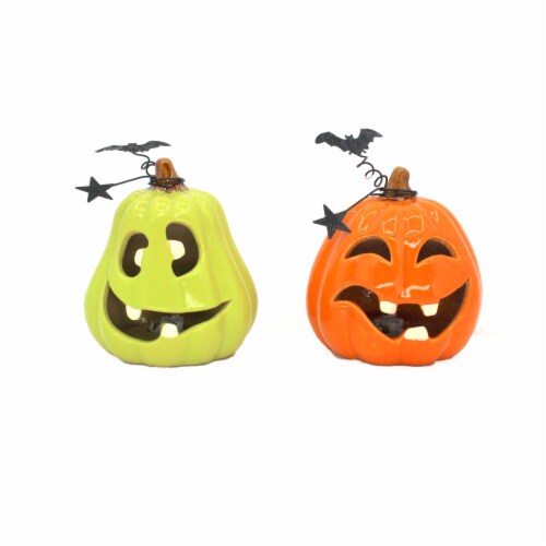Holiday Home LED Pumpkin with Face Decor - Assorted Perspective: front