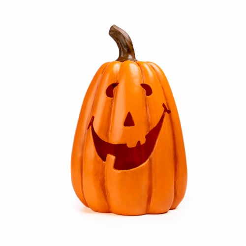 Holiday Home® LED Pumpkin With Face Perspective: front