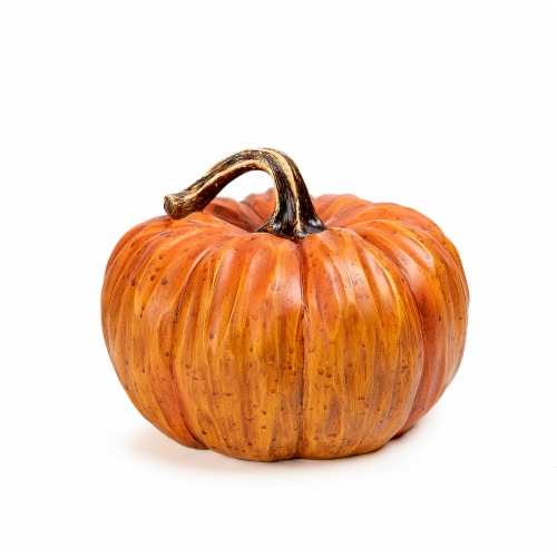 Holiday Home Carved Look Pumpkin Decor - Orange Perspective: front