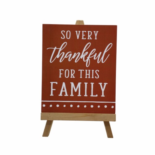 Holiday Home So Very Thankful Mini Easel Sign - Orange Perspective: front