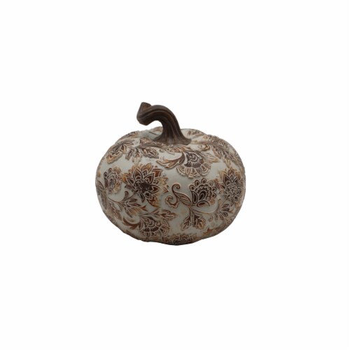 Holiday Home Filigree Pumpkin - Copper/Ivory Perspective: front