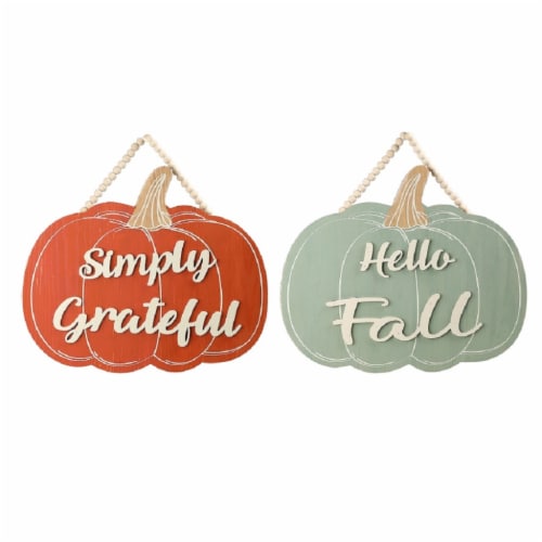 Holiday Home Pumpkin Wall Sign - Assorted Perspective: front