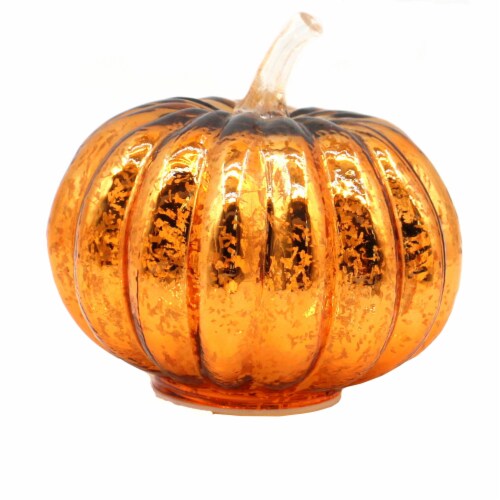 Holiday Home LED Glass Pumpkin - Orange Perspective: front