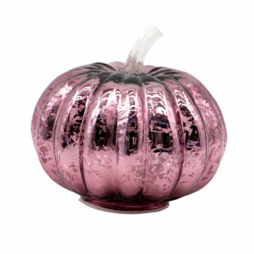 Holiday Home LED Glass Pumpkin - Blush Perspective: front