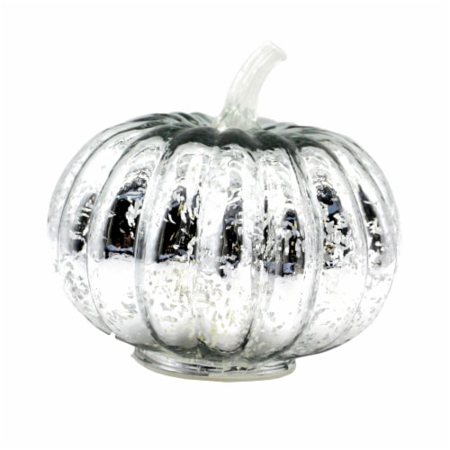 Holiday Home LED Glass Pumpkin - Silver Perspective: front