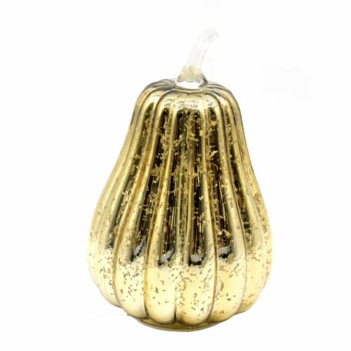 Holiday Home LED Glass Gourd - Gold Perspective: front