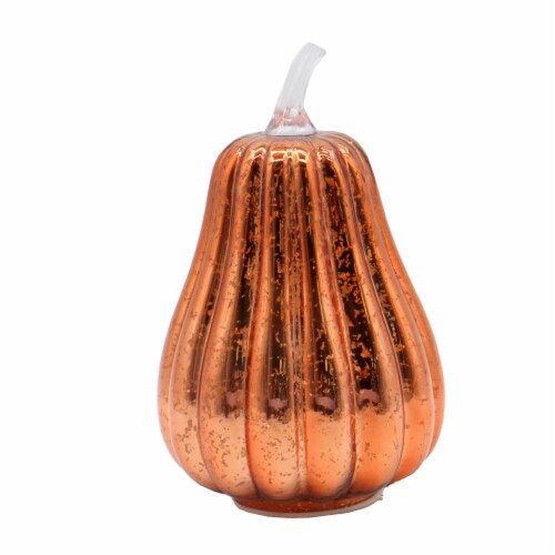 Holiday Home LED Glass Gourd - Harvest Orange Perspective: front