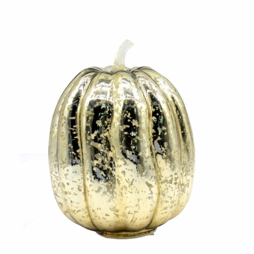 Holiday Home LED Glass Pumpkin - Gold Perspective: front