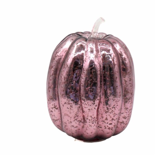 Holiday Home LED Glass Pumpkin - Blush Perspective: front