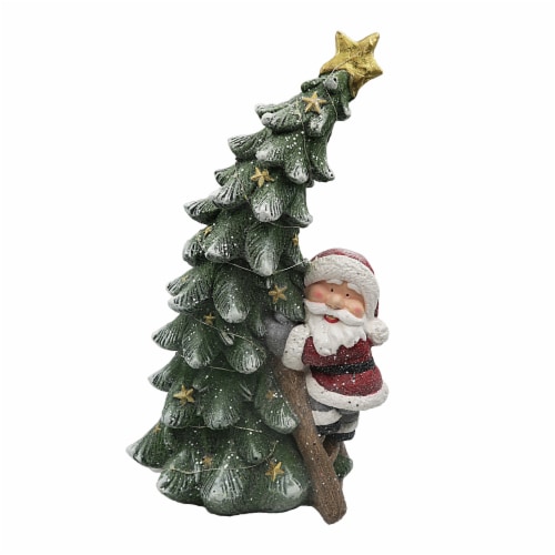 Holiday Home LED Santa with Tree Figure Perspective: front