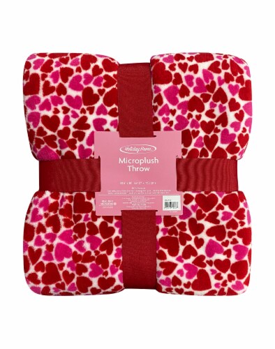 Holiday Home Hearts Throw Perspective: front