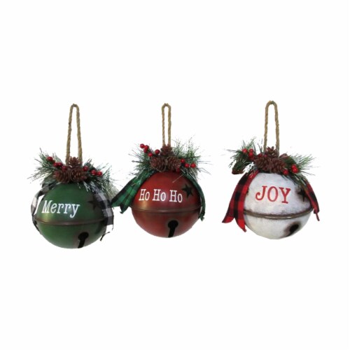 Holiday Home Hanging Metal Bells - Assorted Perspective: front