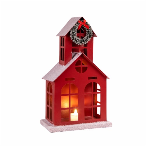 Holiday Home LED Metal House - Red Perspective: front