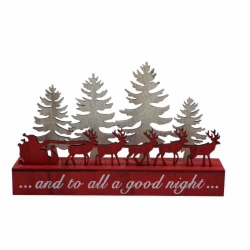 Holiday Home And To All A Good Night LED Sign - Red Perspective: front