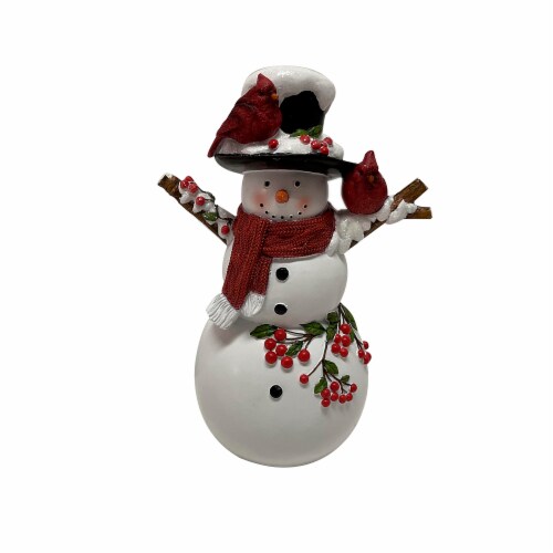 Holday Home Snowman with Cardinal Decor Perspective: front