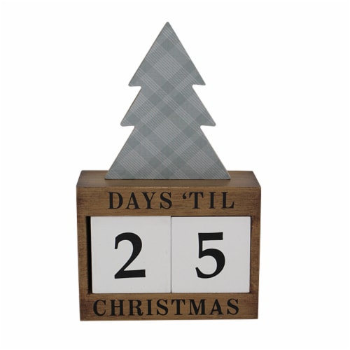 Holiday Home Days 'Til Christmas Wood Block Calendar with Tree Perspective: front