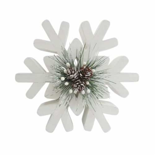 Holiday Home Wood Snowflake Decor - White, 10 in - Fred Meyer