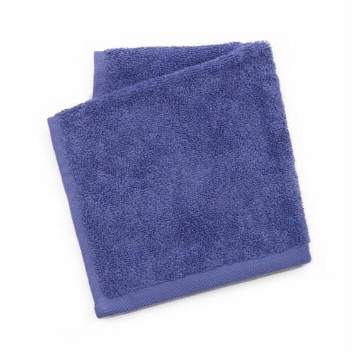 Dip Solid Cotton Wash Cloth - Bleached Denim Perspective: front