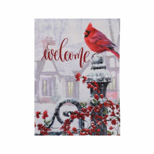 Holiday Home Cardinal on Post Garden Flag Perspective: front
