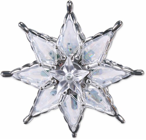 Holiday Home® Star Jewel Tree Topper - Clear/Silver Perspective: front
