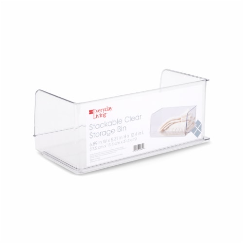 Everyday Living Long Rectangle Stackable Storage Bin - Clear Perspective: front