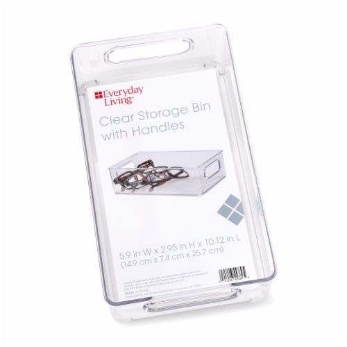 Everyday Living Short Storage Bin - Clear Perspective: front