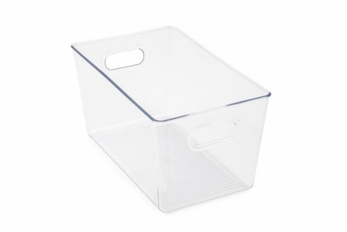 Storage Bin, Clear Plastic, 8 x 8 x 6 In.