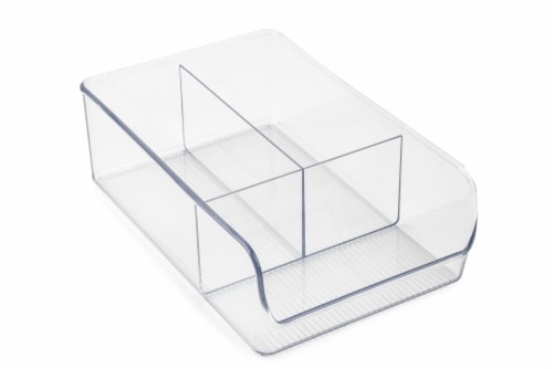 Everyday Living 3 Compartment Storage Bin - Clear Perspective: front