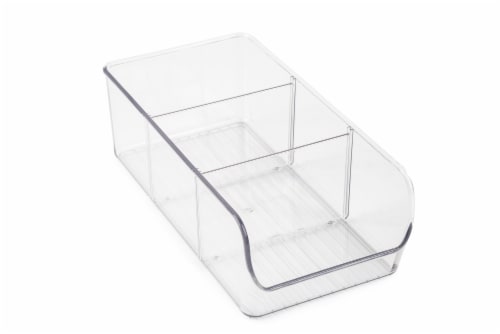 Everyday Living 3 Compartment Storage Bin - Clear Perspective: front