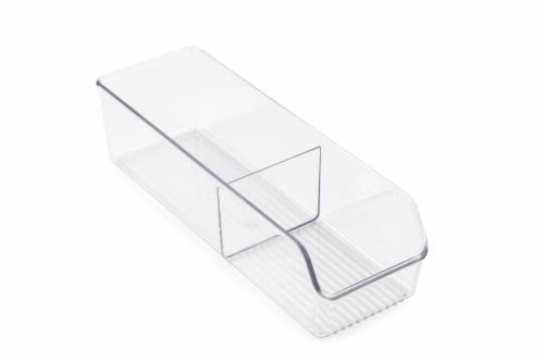 Everyday Living 2 Compartment Storage Bin - Clear Perspective: front