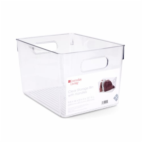 Storage Bin, Clear Plastic, 8 x 8 x 6 In.