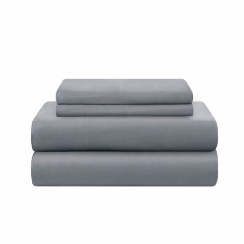 Modavari Home Fashions Queen Sized Sheet Set - Light Grey Perspective: front