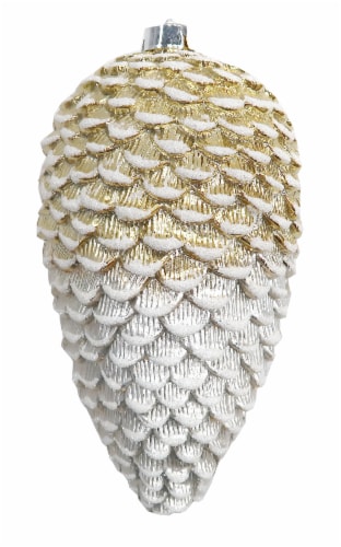 Holiday Home Shatterproof Pinecone Ornament - Silver/Gold Perspective: front