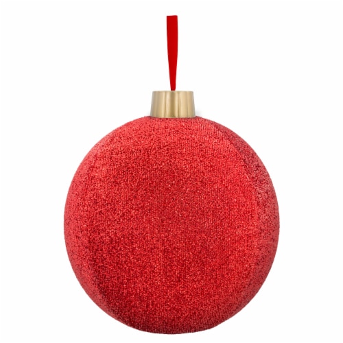 Holiday Home Jumbo Tinsel Christmas Ornaments - Red Perspective: front