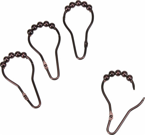 Everyday Living Hinged Shower Curtain Rings - Bronze Perspective: front