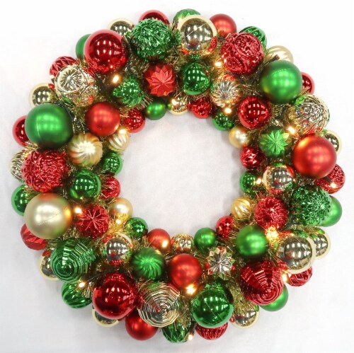 Holiday Home LED Ornament Wreath Perspective: front