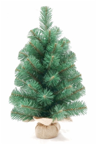 Holiday Home Mini Tree with Burlap - Assorted Perspective: front