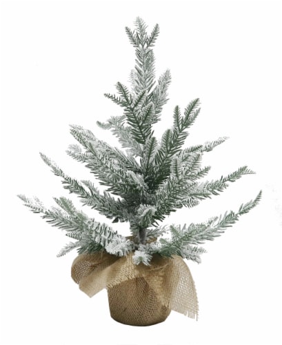 Holiday Home Flocked Burlap Tree Perspective: front