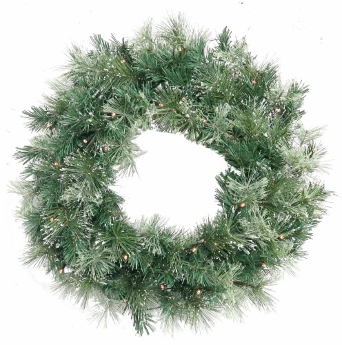 Holiday Home LED Pre-Lit Decorated Wreath Perspective: front