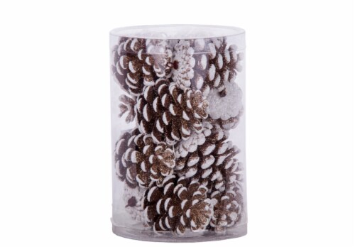 Holiday Home Glitter Pinecones - Gold Perspective: front