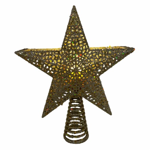 Holiday Home® Gold Projection Star Tree Topper Perspective: front