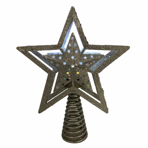 Holiday Home LED Projection Star Tree Topper - Silver Perspective: front