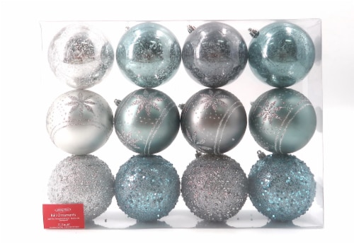 Holiday Home Shatterproof Ornaments - Blue/Silver Perspective: front