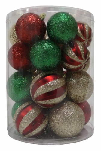 Kroger 25 Days Of Christmas 2022 Holiday Home Shatterproof Ornament Set - Red/Green/Gold, 25 Ct - Kroger