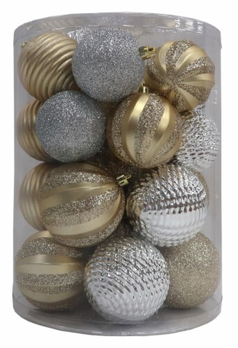Holiday Home Shatterproof Ornament Set - Gold/Silver Perspective: front