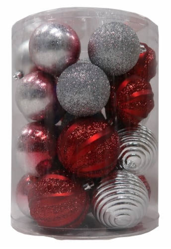 Holiday Home Shatterproof Ornaments - Red/Silver Perspective: front